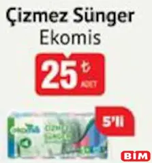 EKOMİS ÇİZMEZ SÜNGER 5'Lİ